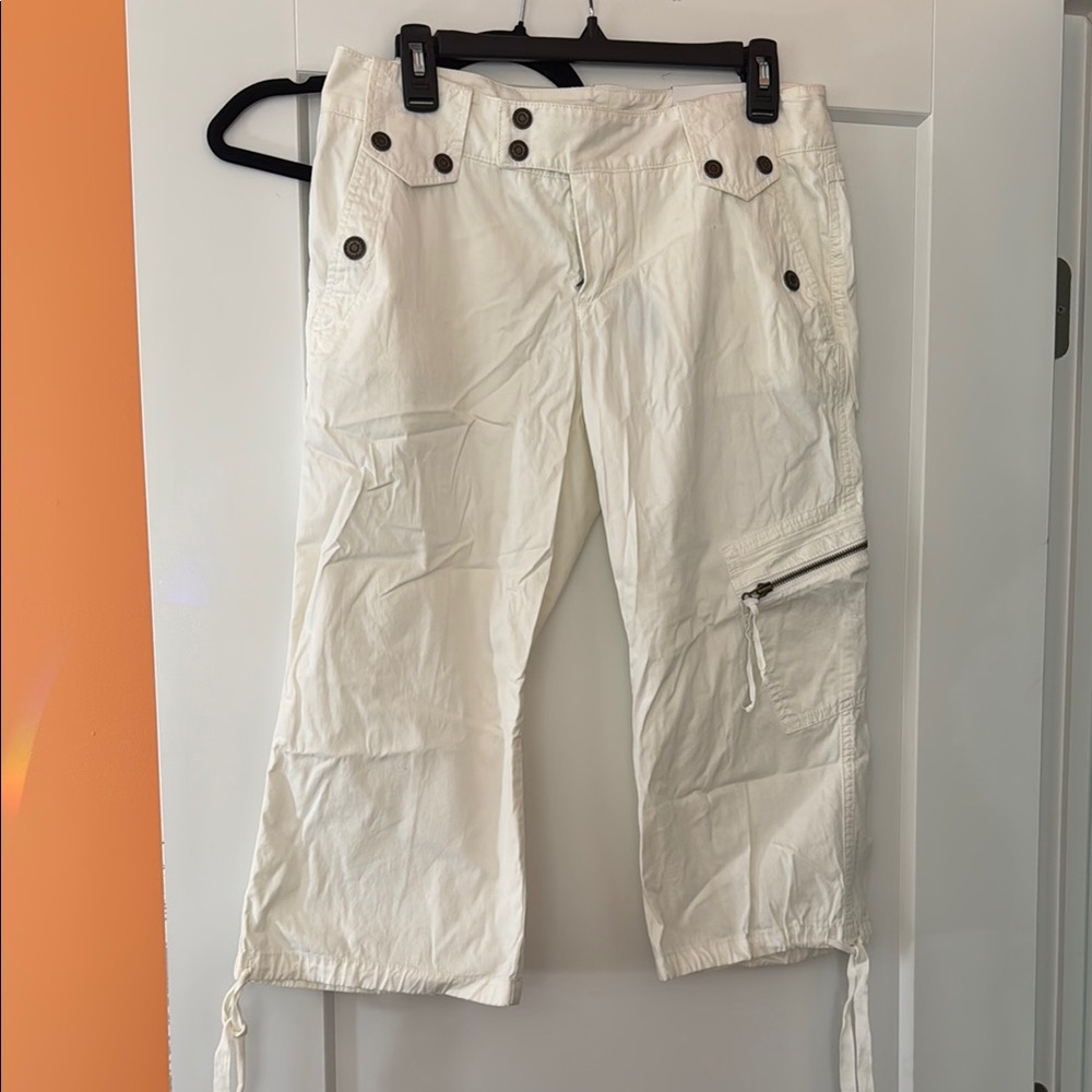Express White Cargo Capris
